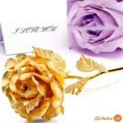گل رز طلا با استند لاو