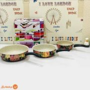 ماهیتابه سه عددی گلدار جی ان جی