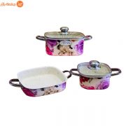 سرویس قابلمه 5 پارچه مربع گلدار